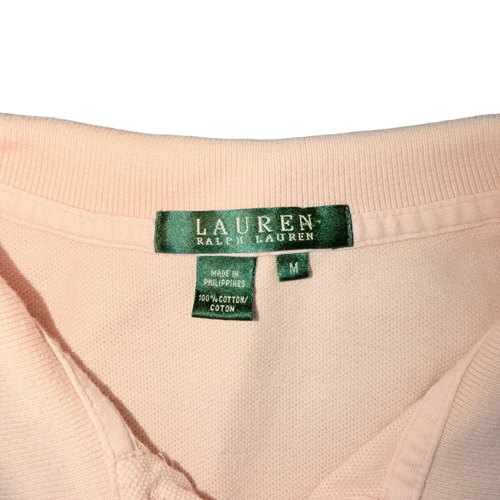 Lauren Ralph Lauren Womens Pink Short Sleeve Cotton Pique Polo Shirt Size M - Picture 4 of 7